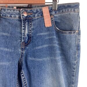 U.S. Rodeo Flare Jeans Womens 11/12 Blue Patchwork Tapestry Boho Low Rise Denim